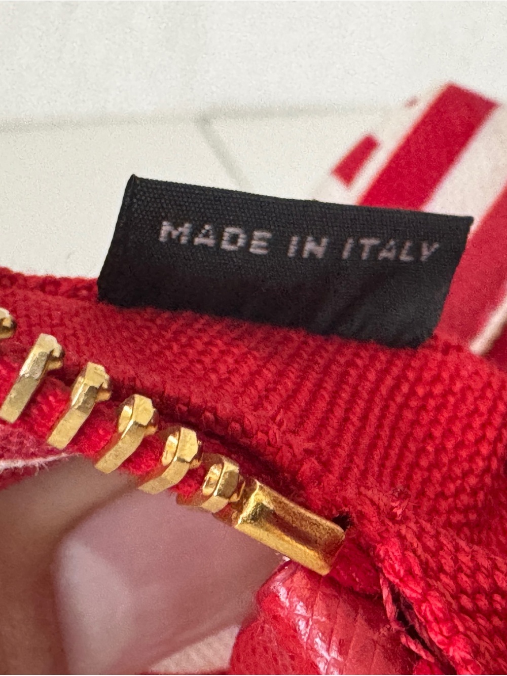 Prada Red and White Striped Canvas Cosmetic Pouch - Picture 9 of 11
